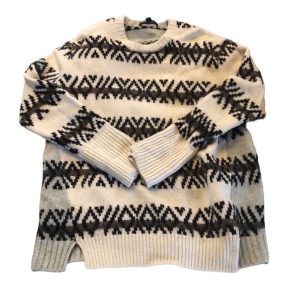 All Saints Catalina Wool Blend Fair Isle Pullover Knit Sweater - Picture 7 of 8